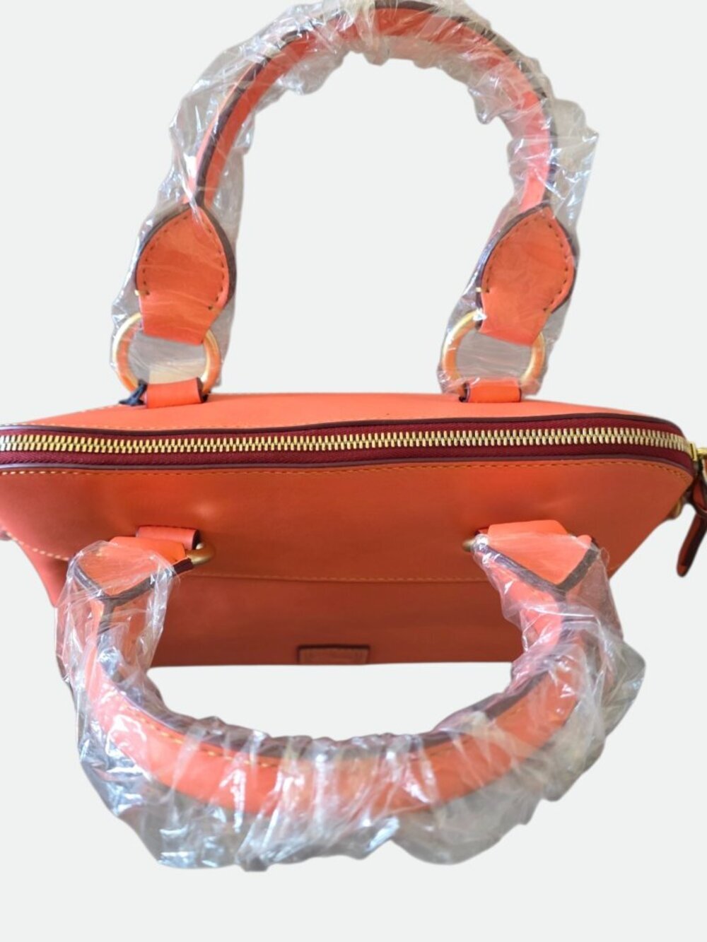 Dooney & Bourke Florentine Cameron Leather Satchel Crossbody Salmon Coral NWT - Picture 13 of 16